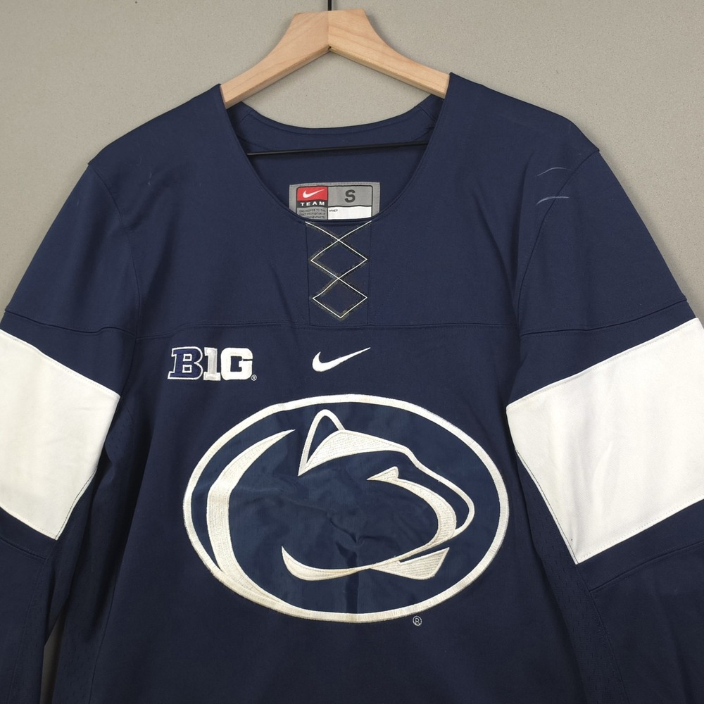 Nike Team Penn State Nittany Lions Authentic Hockey Jersey Mens S Navy B1G Patch